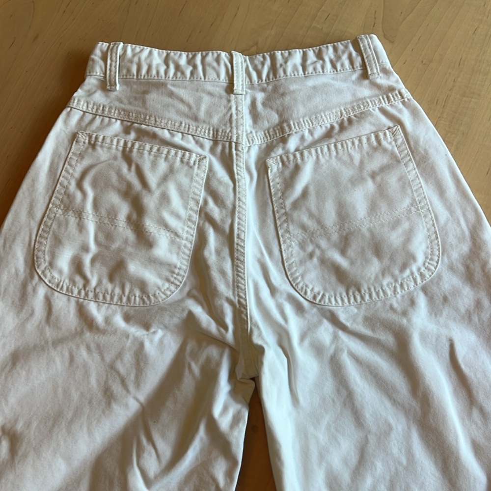 BUCK MASON High Waisted Wide Leg Twill Denim White Jean Pant - Picture 3 of 14